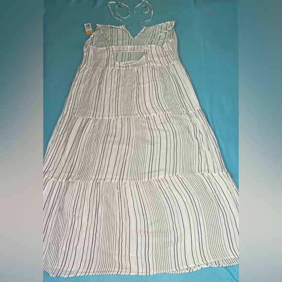 KONA SOL tiered maxi striped dress adjustable spaghetti straps beach NEW size XL - Picture 4 of 12